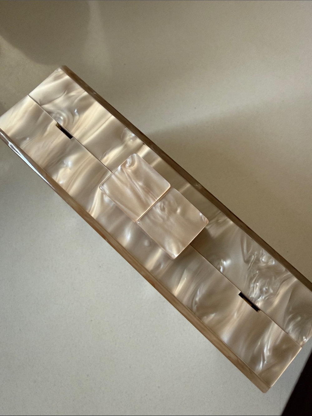 Cream Marble “On The List” Acrylic Box Clutch Purse 🌿 - Picture 5 of 7